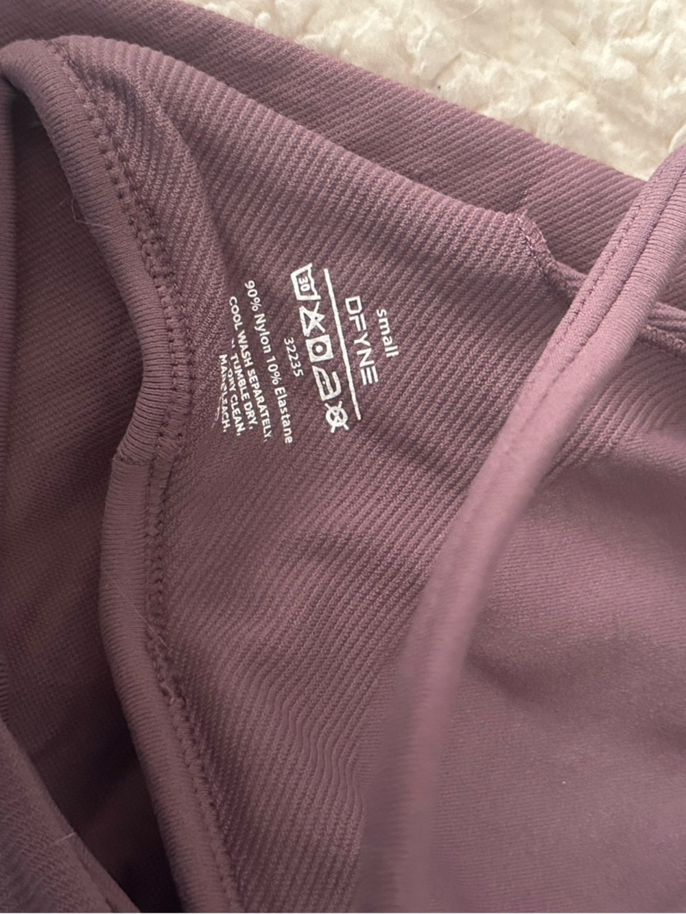 DFYNE Impact Bandeau, Bike Shorts, & Leggings Set in Small, Shade: Grape - Picture 6 of 15